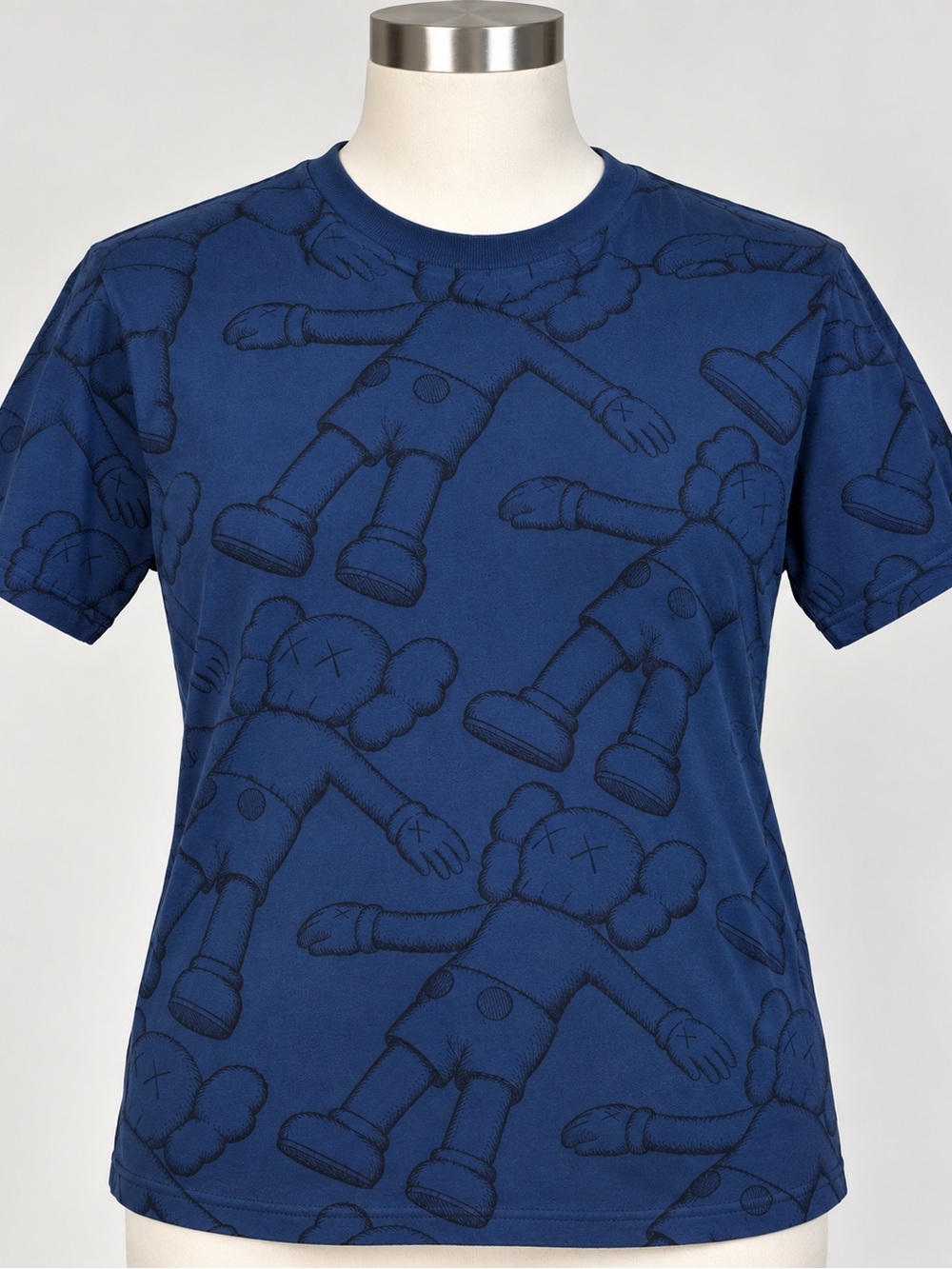 UNIQLO x KAWS Companion All Over Print Navy T-Shirt XS Rare